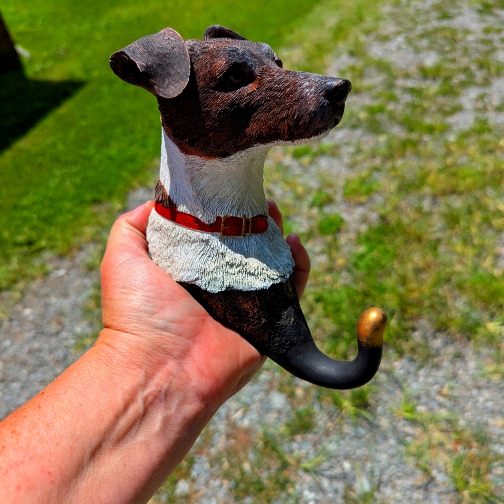 Handcrafted Dog Wall Hook - Brown and Black